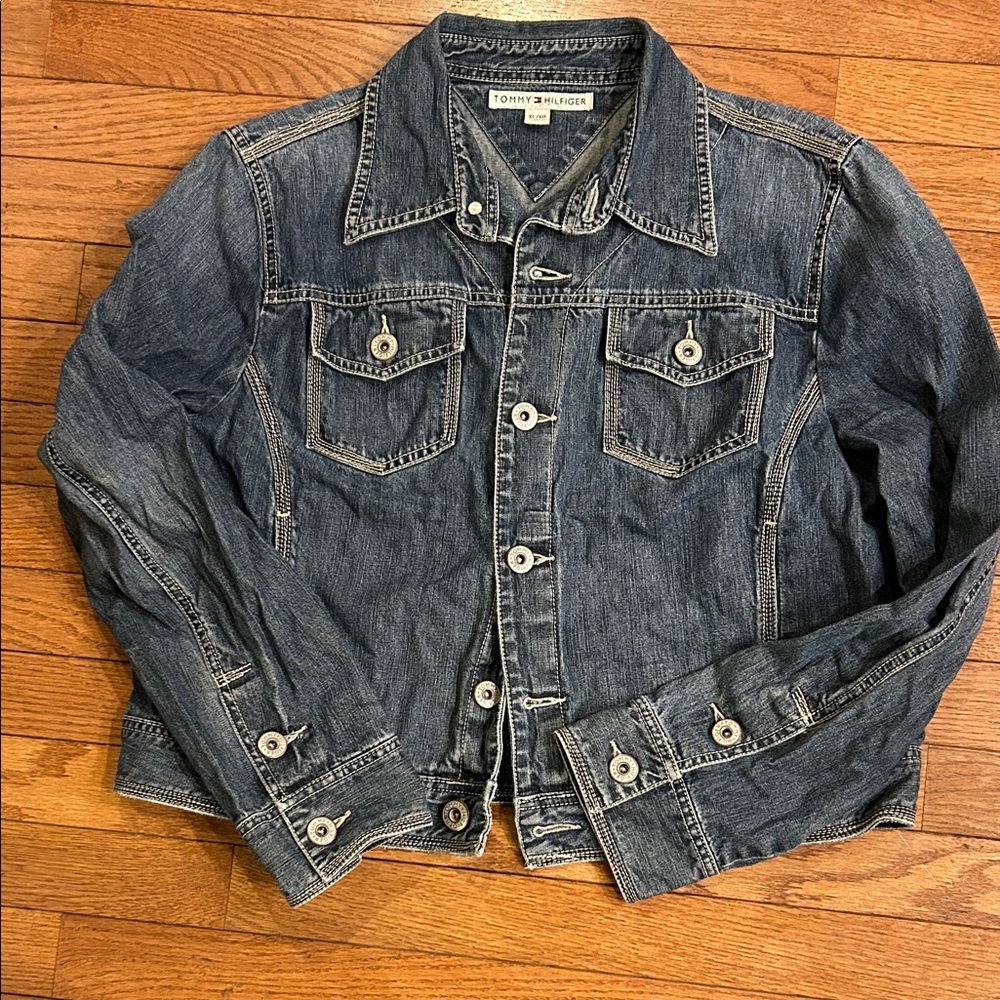 Y2K Women’s Vintage Blue Denim Jacket XL Trucker Layer Casual Festival Concert